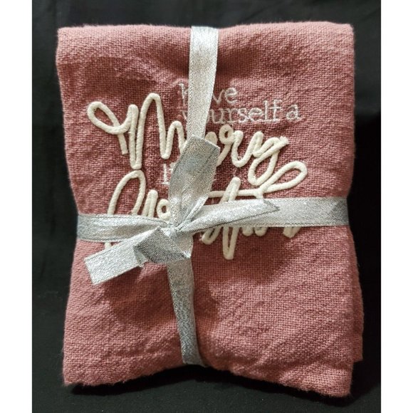 HAVE YOURSELF A MERRY LITTLE CHRISTMAS 2 Kitchen Towels rustic farmhouse faded - Picture 1 of 3